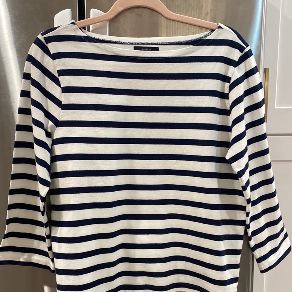 J.Crew boatneck T-shirt in stripe, size M